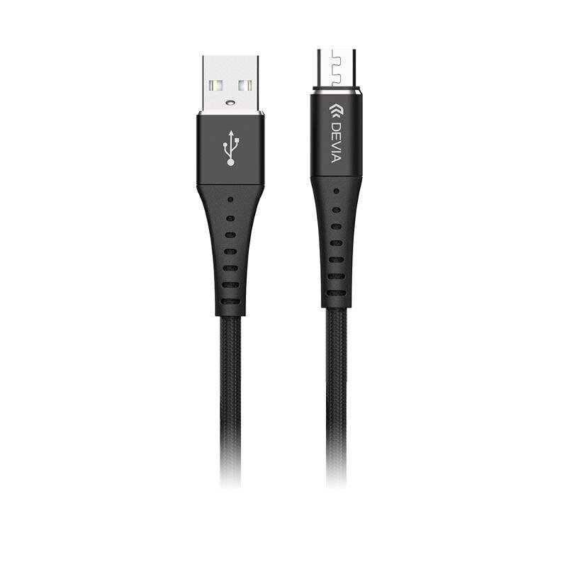 Devia Braid Series Cable (2.1A Android) 1M - Black cena un informācija | Savienotājkabeļi | 220.lv