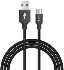USB kabelis Devia Smart microUSB 1.0m melns cena un informācija | Savienotājkabeļi | 220.lv