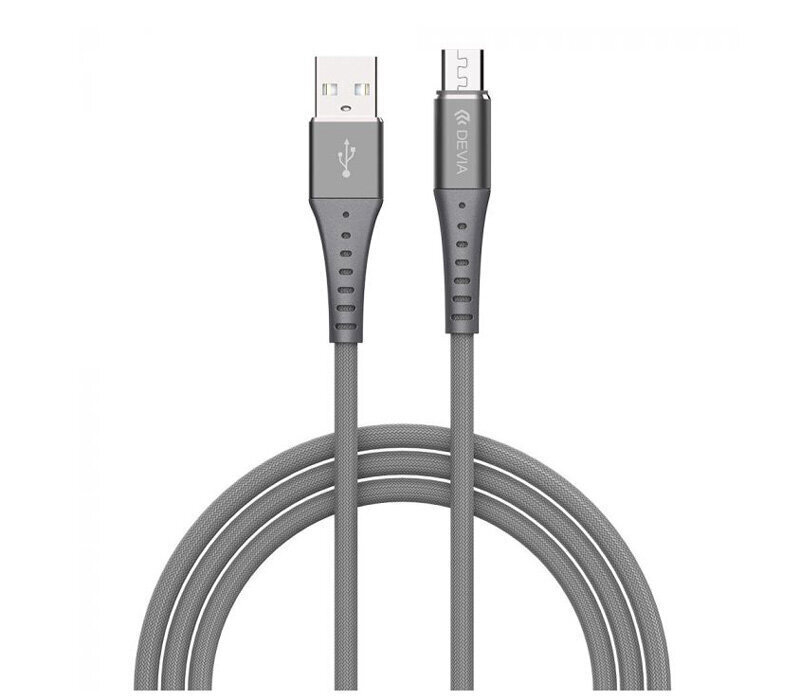 Devia Braid Series Cable (2.1A Android) 1M - Silver cena un informācija | Savienotājkabeļi | 220.lv