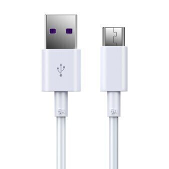 USB kabelis Devia Shark Type-C 1.5m 5A balts cena un informācija | Savienotājkabeļi | 220.lv
