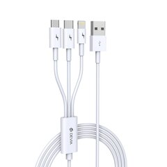 <p>USB кабель Devia Smart 3в1 MicroUSB Lightning Type-C 1.2м, белый</p>
 цена и информация | Кабели для телефонов | 220.lv