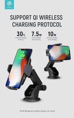 Devia Navigation car holder with wireless charging black 10 Вт цена и информация | Держатели для телефонов | 220.lv