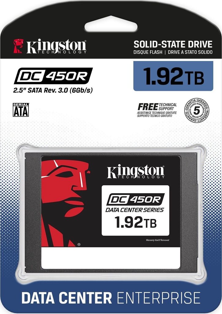 Cietais Disks Kingston DC450R 1,92 TB SSD цена и информация | Iekšējie cietie diski (HDD, SSD, Hybrid) | 220.lv