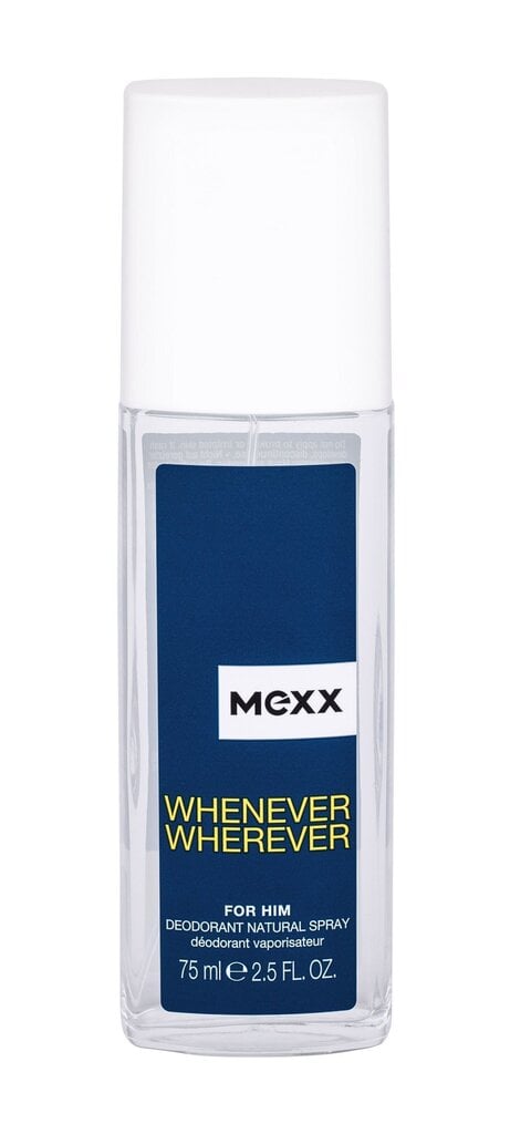 Izsmidzināms dezodorants vīriešiem Mexx Whenever Wherever 75 ml cena un informācija | Parfimēta vīriešu kosmētika | 220.lv