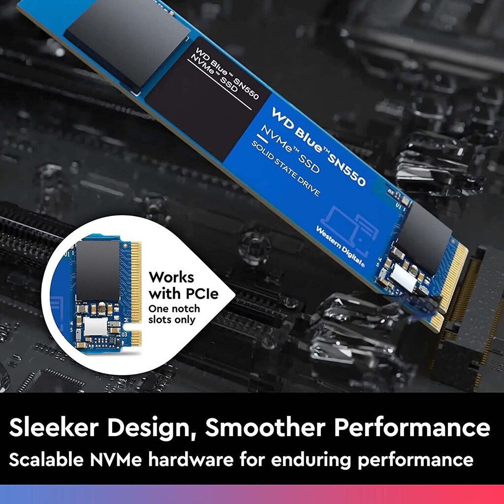 Drive WD Blue SN550 WDS100T2B0C (1 TB ; M.2; PCIe NVMe 3.0) cena un informācija | Iekšējie cietie diski (HDD, SSD, Hybrid) | 220.lv