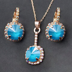 Комплект "Кларис VII (Azure Blue)" с кристаллами Swarovski™ цена и информация | Наборы украшений | 220.lv