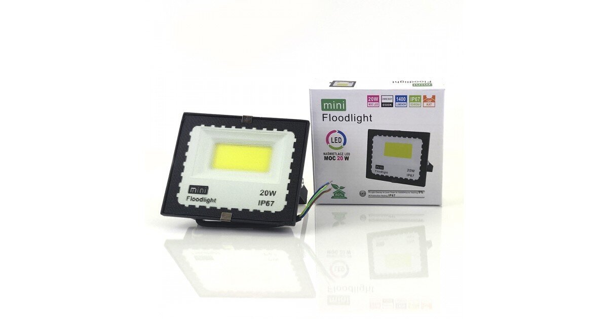 20W LED prožektors 6500k mINI IP67 cena un informācija | Āra apgaismojums | 220.lv