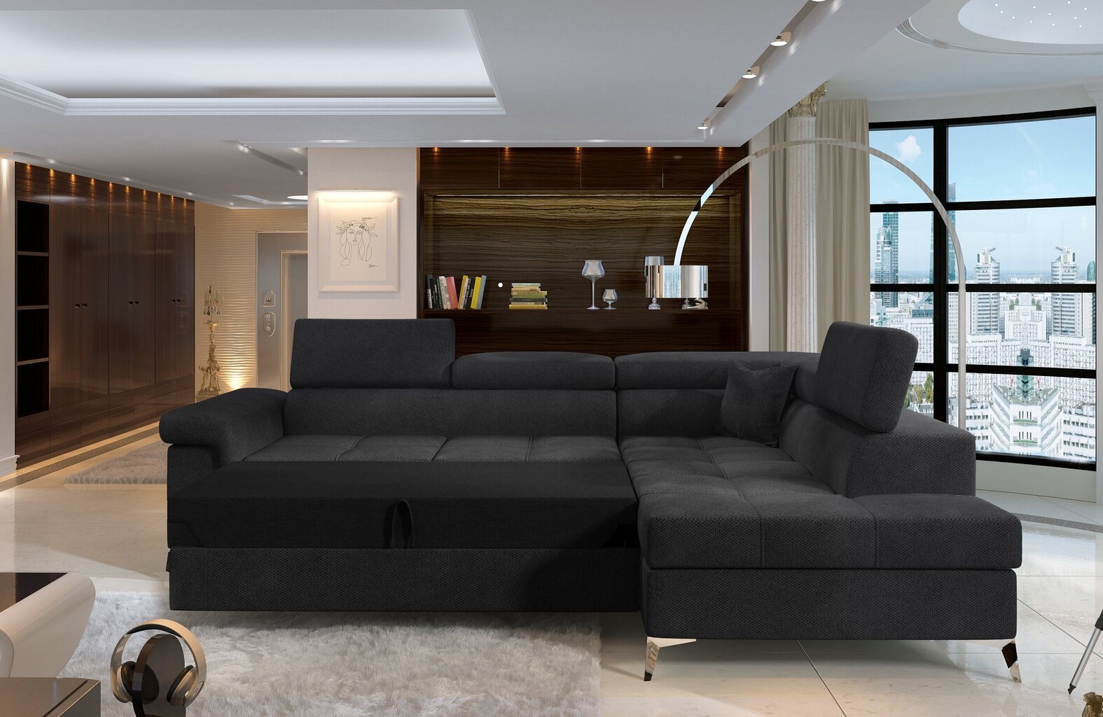 Stūra dīvāns Eridano, smilškrāsā цена и информация | Stūra dīvāni | 220.lv