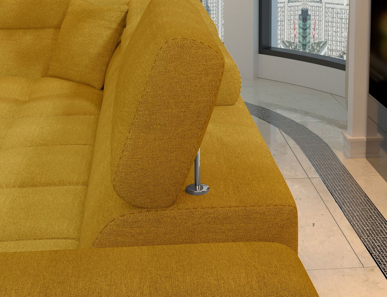 Stūra dīvāns Eridano, dzeltens цена и информация | Stūra dīvāni | 220.lv