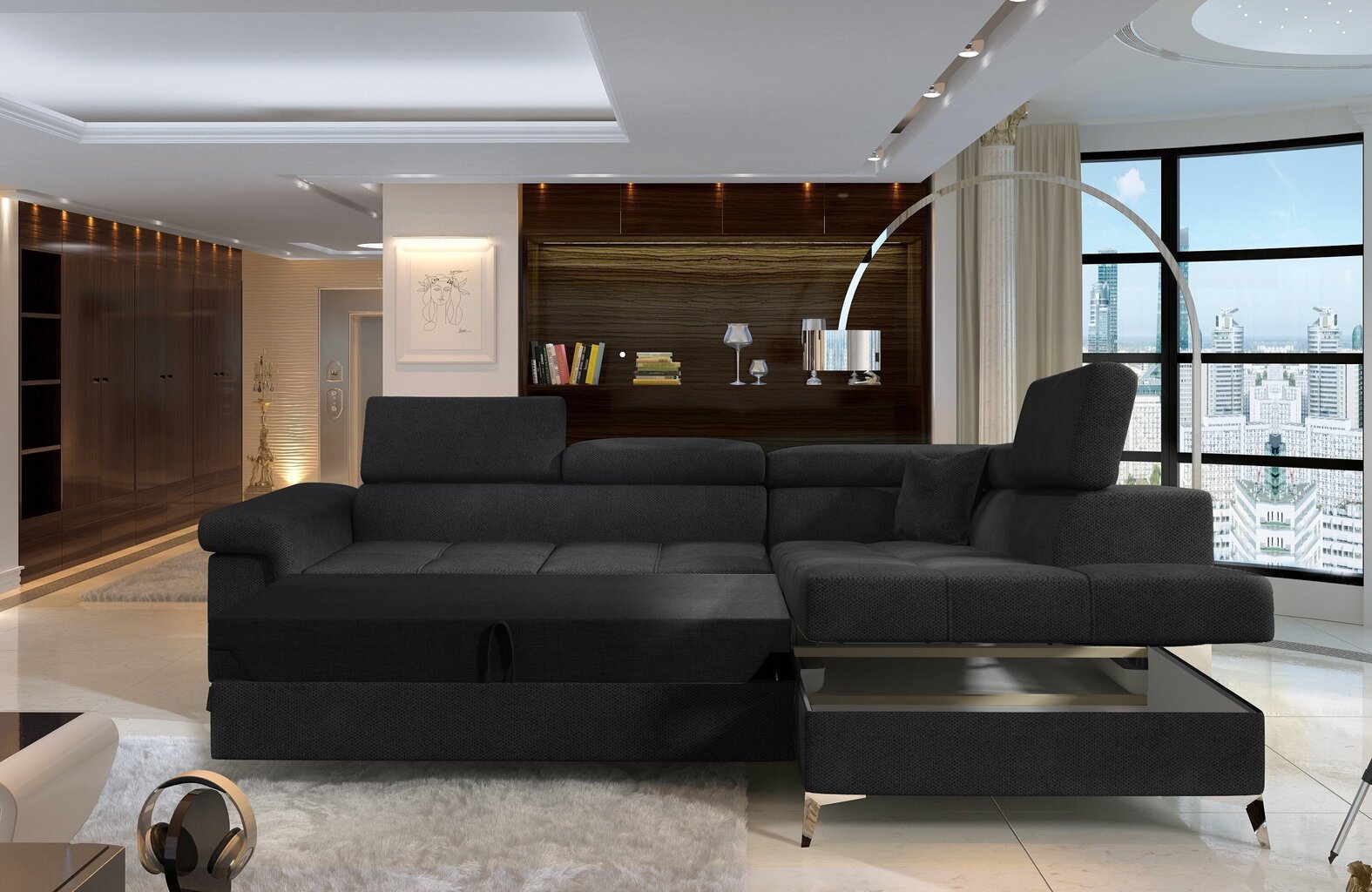 Stūra dīvāns Eridano, tumši brūns цена и информация | Stūra dīvāni | 220.lv