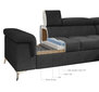 Stūra dīvāns Eridano, gaiši pelēks/melns cena un informācija | Stūra dīvāni | 220.lv