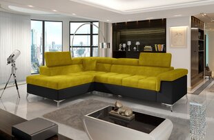 Stūra dīvāns Eridano, dzeltens/melns cena un informācija | Stūra dīvāni | 220.lv