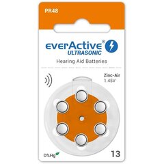 everActive Ultrasonic baterijas dzirdes aparātam PR48 13, 6 gab. цена и информация | Батарейки | 220.lv