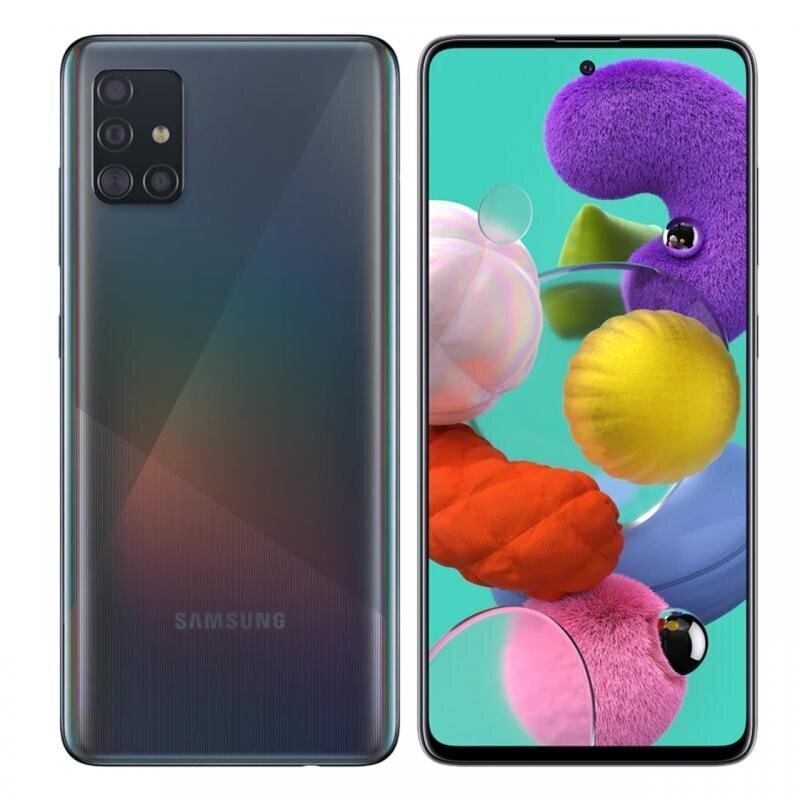 Samsung Galaxy A51, 128GB, Dual SIM, Prism Crush Black cena un informācija | Mobilie telefoni | 220.lv