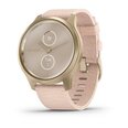 Viedais pulkstenis Garmin vivomove Style S/E, Light Gold Aluminum Case with Blush Pink Woven Nylon Band