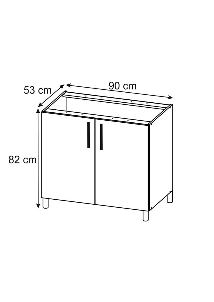 Virtuves skapītis Lupus Luna 2D 90 cm, pelēks cena un informācija | Virtuves skapīši | 220.lv