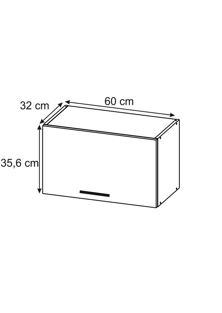 Sienas skapītis Lupus Luna Mini 1D 60 cm, pelēks цена и информация | Virtuves skapīši | 220.lv