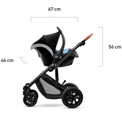 Universālie rati Kinderkraft Prime 3in1, Grey cena un informācija | Bērnu rati | 220.lv