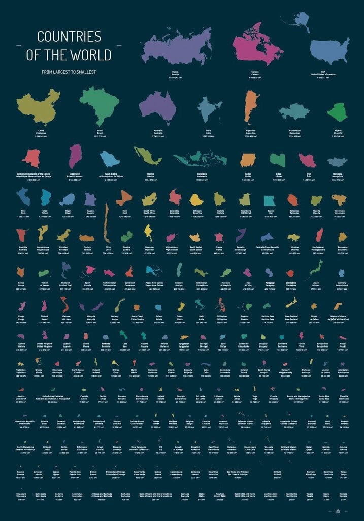 Skrāpēšanas plakāts "Countries of the World" cena un informācija | Pasaules kartes | 220.lv