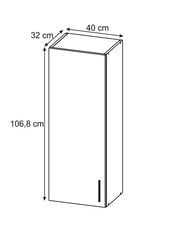 Sienas skapītis Lupus Bella Mini 1D 40 cm, pelēks цена и информация | Кухонные шкафчики | 220.lv