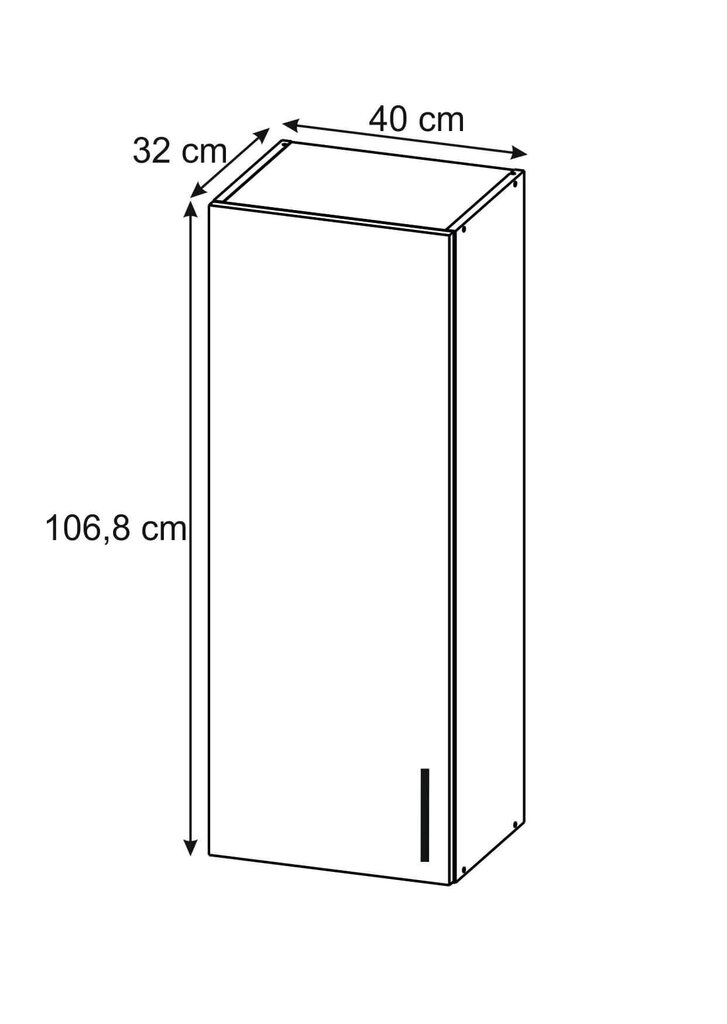 Sienas skapītis Lupus Bella Mini 1D 40 cm, pelēks cena un informācija | Virtuves skapīši | 220.lv