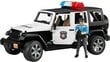 Policijas automašīna Jeep Wrangle Bruder, BR-02526 cena un informācija | Rotaļlietas zēniem | 220.lv