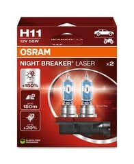 Автомобильные лампочки OSRAM Night Breaker Laser (Next Generation) H11, 2 шт. цена и информация | Автомобильные лампочки | 220.lv