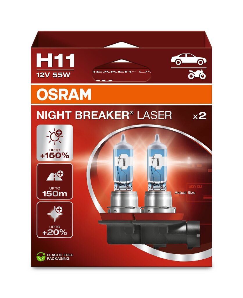 Auto spuldzes Osram Night Breaker Laser (Next Generation) H11, 2 gab. цена и информация | Auto spuldzes | 220.lv