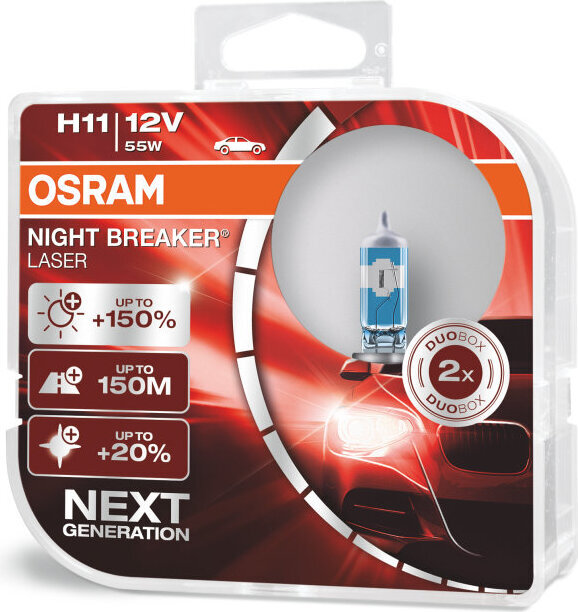 Auto spuldzes Osram Night Breaker Laser (Next Generation) H11, 2 gab. cena  | 220.lv