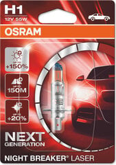 Automobilinė лампочка Osram Night Breaker Laser (Next Generation) H1, 1 шт. kaina ir informacija | Автомобильные лампочки | 220.lv