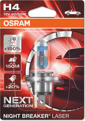 Auto spuldzes Osram Night Breaker Laser (Next Generation) H4, 1 gab. cena un informācija | Osram Elektroiekārtas | 220.lv