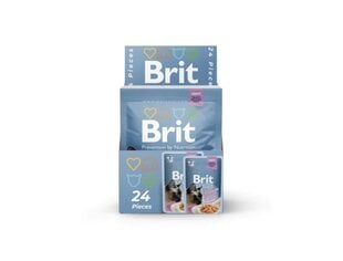 Brit Premium Cat Delicate konservi kaķiem maisiņos Salmon for Sterilised in Gravy 85g x 24gab. cena un informācija | Konservi kaķiem | 220.lv