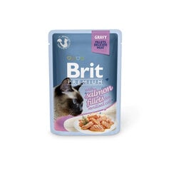 Brit Premium Cat Delicate konservi kaķiem maisiņos Salmon for Sterilised in Gravy 85g x 24gab. cena un informācija | Konservi kaķiem | 220.lv