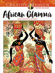 Creative Haven African Glamour Coloring Book cena un informācija | Krāsojamās grāmatas | 220.lv