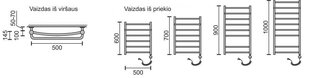 Elektriskais dvieļu žāvētājs Rosela Sonata Plus ar sildīšanas elementu, 500x900 mm, 300W cena un informācija | Dvieļu žāvētāji | 220.lv