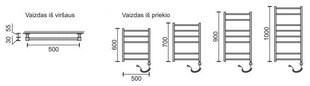 Elektriskais dvieļu žāvētājs Rosela Round ar sildīšanas elementu, 500x800 mm, 200W цена и информация | Радиаторы для ванной | 220.lv