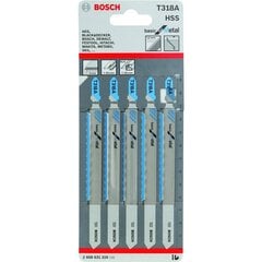 Лобзики по металлу Bosch T318A, 5 шт. цена и информация | Механические инструменты | 220.lv