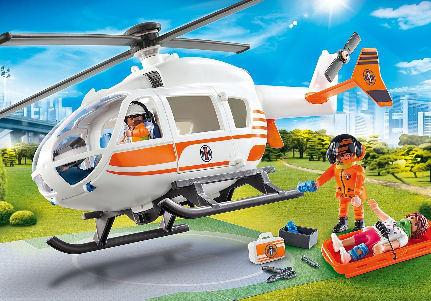 70048 PLAYMOBIL® City Life, Ātrās palīdzības helikopters cena un informācija | Konstruktori | 220.lv