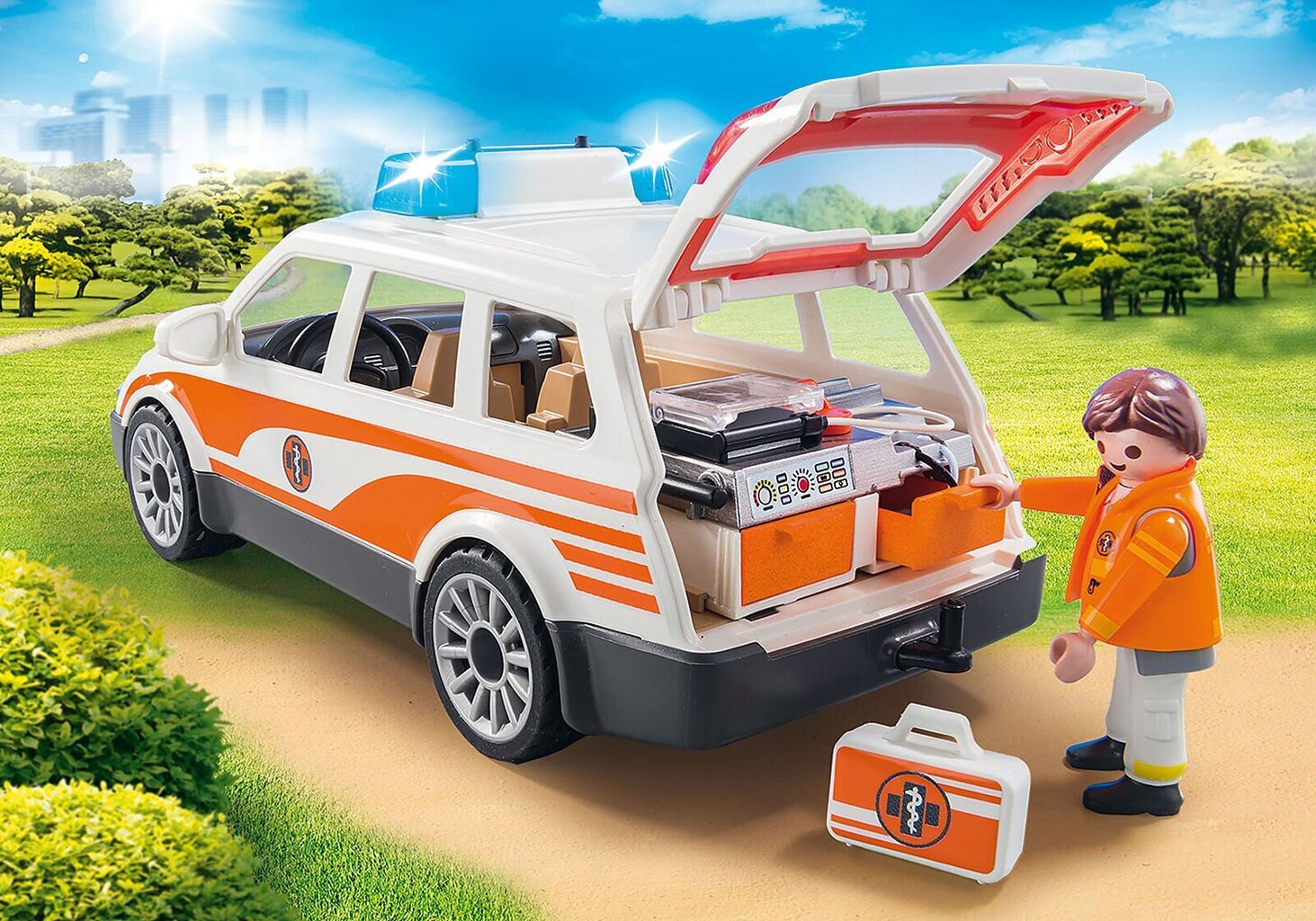 70050 PLAYMOBIL® City Life, Ātrās palīdzības mašīna ar skaņām cena un informācija | Konstruktori | 220.lv