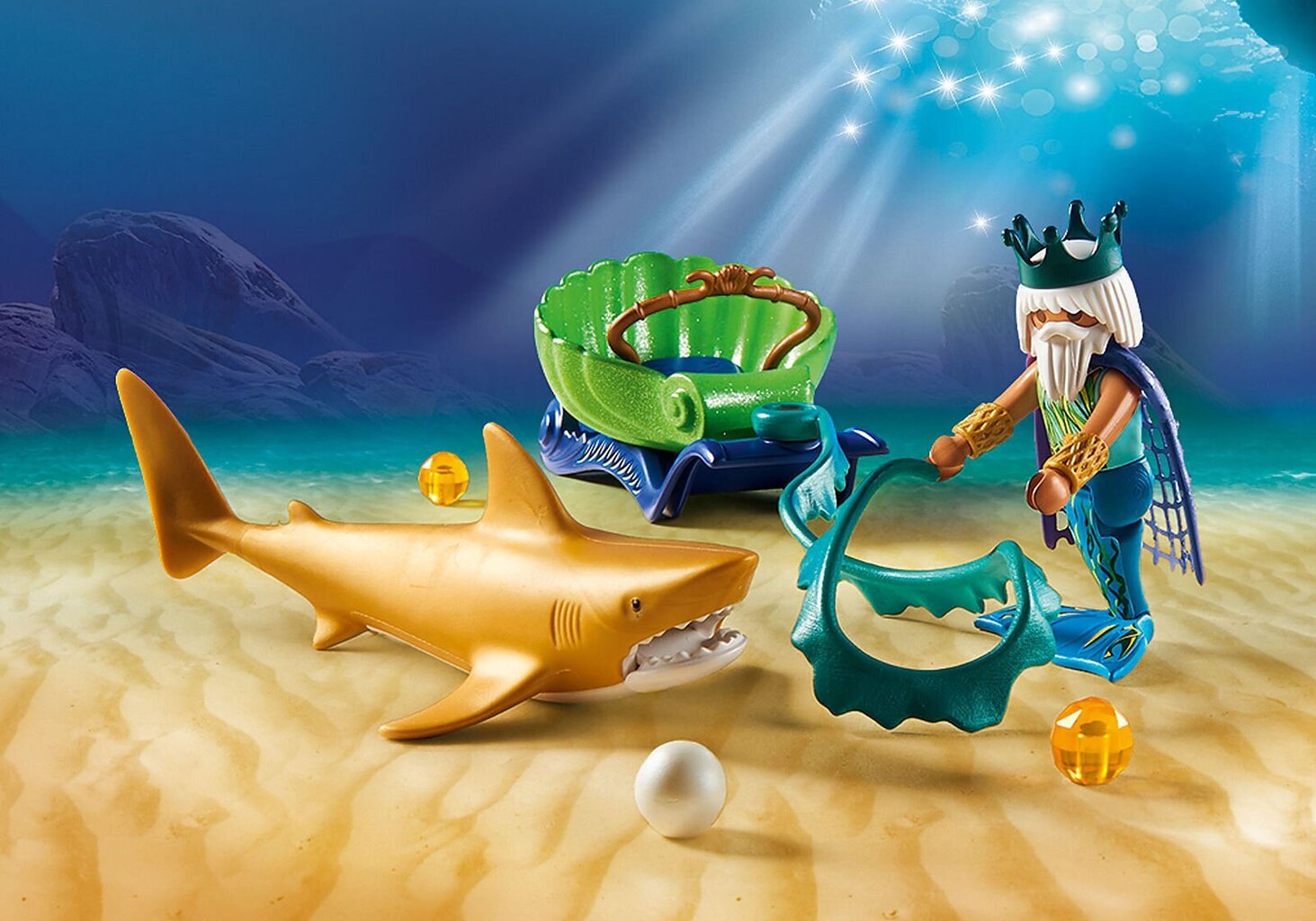 70097 PLAYMOBIL® Magic, Jūras karalis ar zelta haizivi cena un informācija | Konstruktori | 220.lv