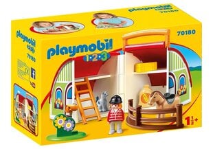 70180 PLAYMOBIL® 1.2.3., Переносная ферма для животных цена и информация | Конструкторы | 220.lv