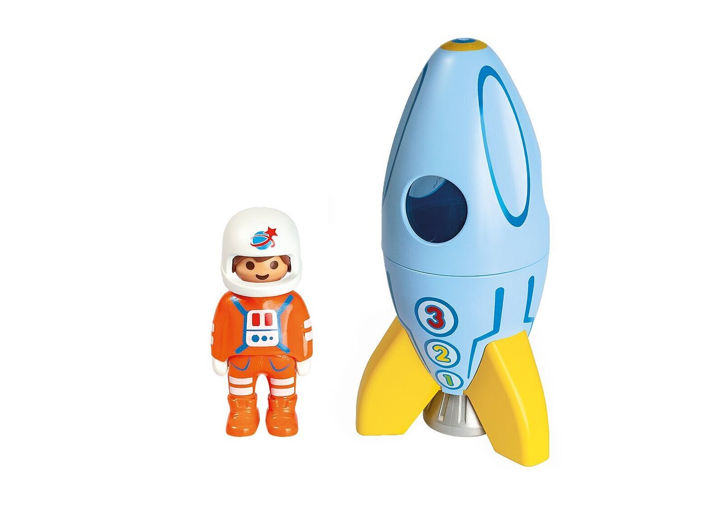 70186 PLAYMOBIL® 1.2.3., Astronauts ar raķeti cena un informācija | Konstruktori | 220.lv