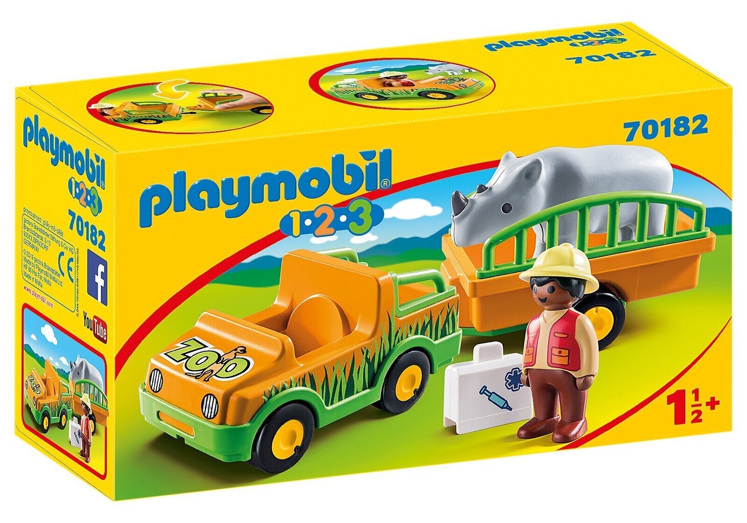 70182 PLAYMOBIL® 1.2.3., Zoo vilciens cena un informācija | Konstruktori | 220.lv