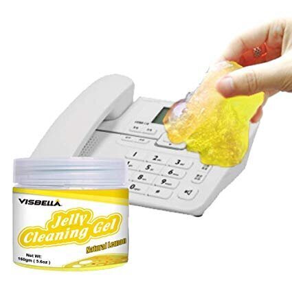 VISBELLA Jelly Cleaning Gel želejas tekstūras putekļu noņēmējs no sarežģītām vietām (citronu) cena un informācija | Auto ķīmija | 220.lv