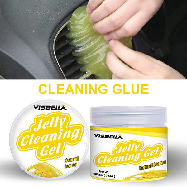 VISBELLA Jelly Cleaning Gel želejas tekstūras putekļu noņēmējs no sarežģītām vietām (citronu) cena un informācija | Auto ķīmija | 220.lv