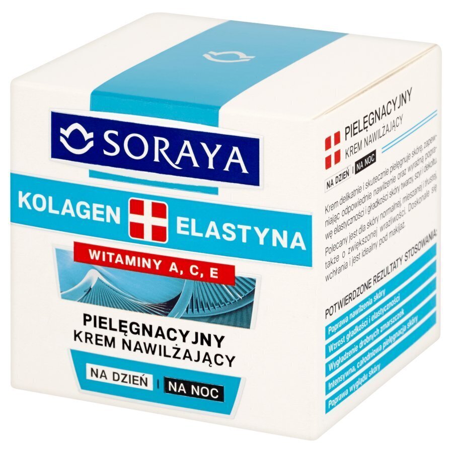 Mitrinošs sejas krēms Soraya Kolagen + Elastyna 50 ml цена и информация | Sejas krēmi | 220.lv