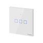 Viedais skārienjūtīgais sienas slēdzis Sonoff T0EU3C-TX, 3 kanāli, 600W/kanāls, 230VAC, vadāms ar skārienjūtīgu pogu, sīkrīks, Wi-Fi, balss vadība цена и информация | Drošības sistēmas, kontrolieri | 220.lv