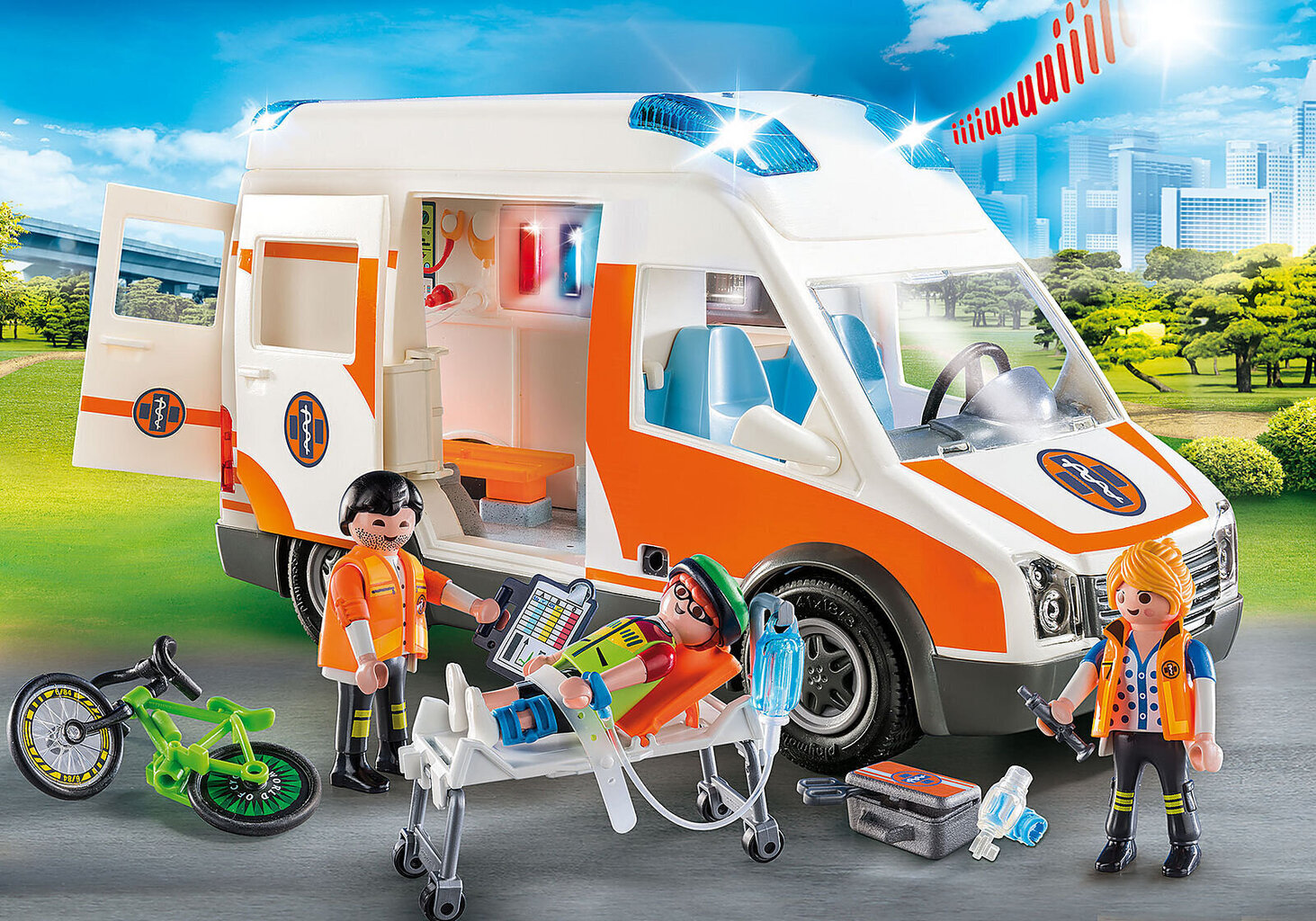 70049 PLAYMOBIL® City Life, Ātrā palīdzība ar skaņām un gaismām cena un informācija | Konstruktori | 220.lv