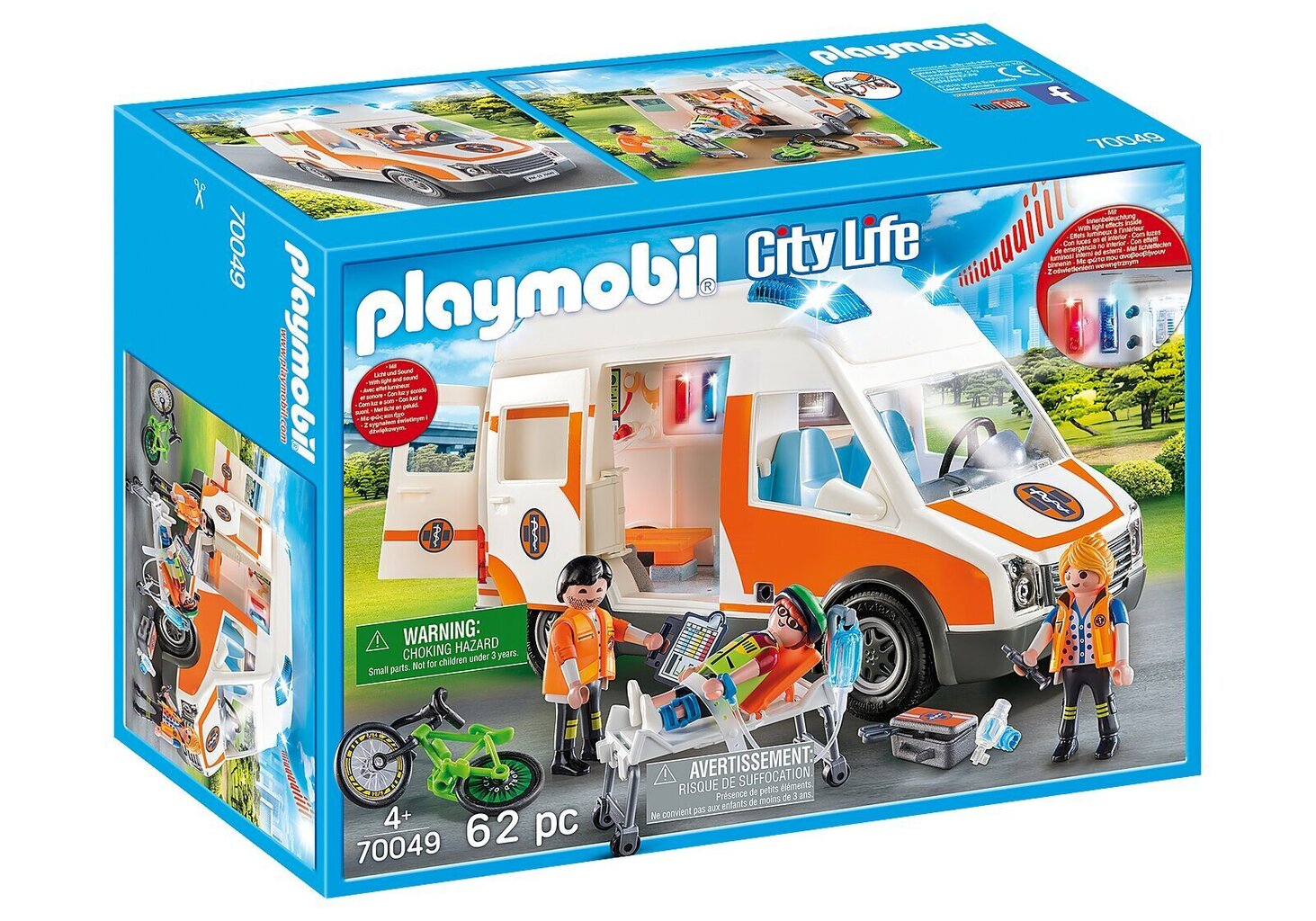 70049 PLAYMOBIL® City Life, Ātrā palīdzība ar skaņām un gaismām цена и информация | Konstruktori | 220.lv