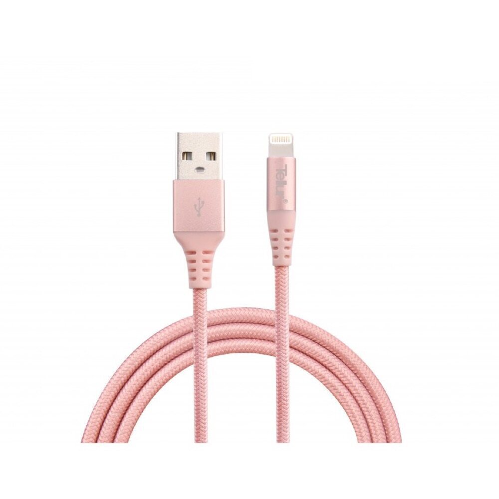 Tellur Data cable, Apple MFI Certified, USB to Lightning, made with Kevlar, 2.4A, 1m rose gold cena un informācija | Savienotājkabeļi | 220.lv